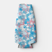 Dog Pink en Blue Camouflage Pattern Flesjeskoeler (Voorkant)