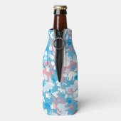 Dog Pink en Blue Camouflage Pattern Flesjeskoeler (Fles Achterkant)