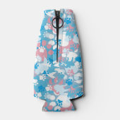 Dog Pink en Blue Camouflage Pattern Flesjeskoeler (Achterkant)