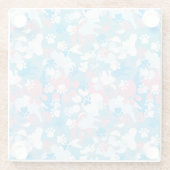 Dog Pink en Blue Camouflage Pattern Glazen Onderzetter (Achterkant)