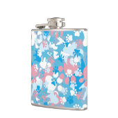 Dog Pink en Blue Camouflage Pattern Heupfles (Links)