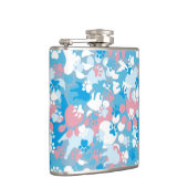 Dog Pink en Blue Camouflage Pattern Heupfles (Rechts)