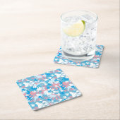 Dog Pink en Blue Camouflage Pattern Kartonnen Onderzetters (Insitu)