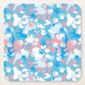 Dog Pink en Blue Camouflage Pattern Kartonnen Onderzetters (Voorkant)