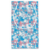 Dog Pink en Blue Camouflage Pattern Klein Cadeauzakje (Achterkant)