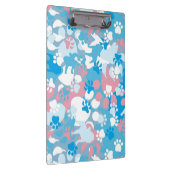 Dog Pink en Blue Camouflage Pattern Klembord (Rechts)