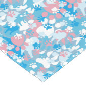 Dog Pink en Blue Camouflage Pattern Korte Tafelloper (Hoek)