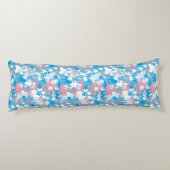 Dog Pink en Blue Camouflage Pattern Lichaamskussen (Achterkant)