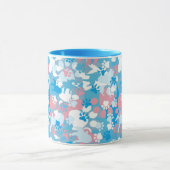 Dog Pink en Blue Camouflage Pattern Mok (Midden)