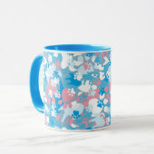 Dog Pink en Blue Camouflage Pattern Mok (Voorkant links)