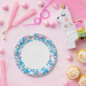 Dog Pink en Blue Camouflage Pattern Papieren Bordje (Feest)