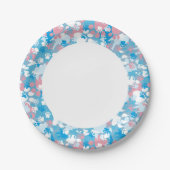 Dog Pink en Blue Camouflage Pattern Papieren Bordje (Voorkant)