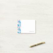Dog Pink en Blue Camouflage Pattern Post-it® Notes (Op bureau)