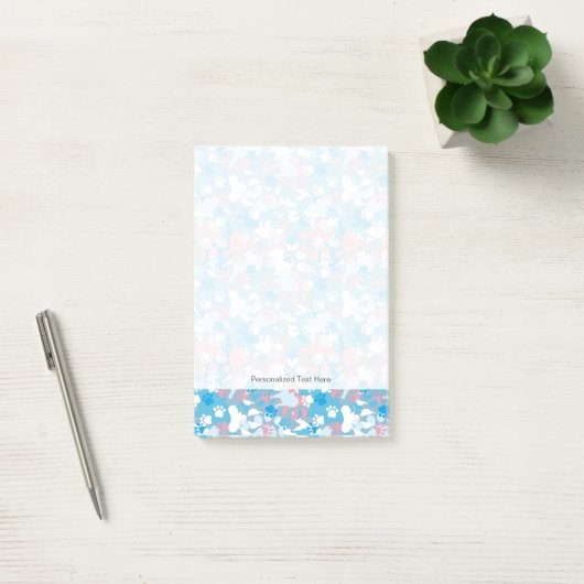 Dog Pink en Blue Camouflage Pattern Post-it® Notes (Kantoor)