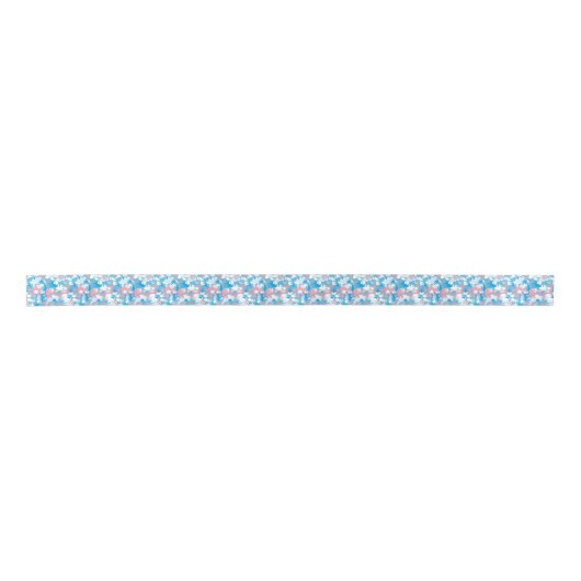 Dog Pink en Blue Camouflage Pattern Satijnen Lint (Voorkant)