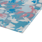 Dog Pink en Blue Camouflage Pattern Snijplank (Hoek)
