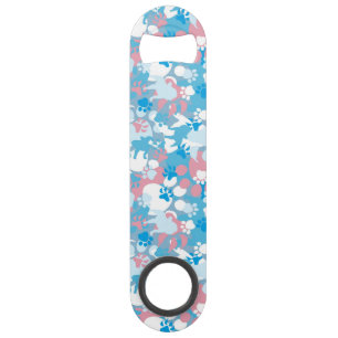 Dog Pink en Blue Camouflage Pattern Speed Flessenopener