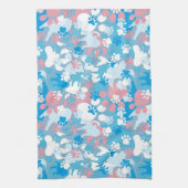 Dog Pink en Blue Camouflage Pattern Theedoek (Verticaal)