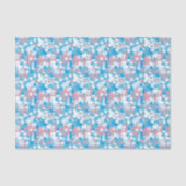 Dog Pink en Blue Camouflage Pattern Tissuepapier (Voorkant)