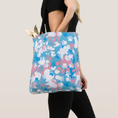 Dog Pink en Blue Camouflage Pattern Tote Bag (Dichtbij)