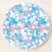 Dog Pink en Blue Camouflage Pattern Zandsteen Onderzetter (Voorkant)