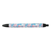 Dog Pink en Blue Camouflage Pattern Zwarte Inkt Pen (Voorkant)