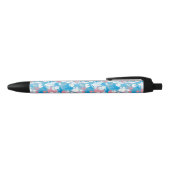Dog Pink en Blue Camouflage Pattern Zwarte Inkt Pen (Bovenkant)