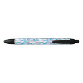 Dog Pink en Blue Camouflage Pattern Zwarte Inkt Pen (Achterkant)