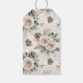 Dog Pink Floral Christmas Cadeaulabel (Achterkant)