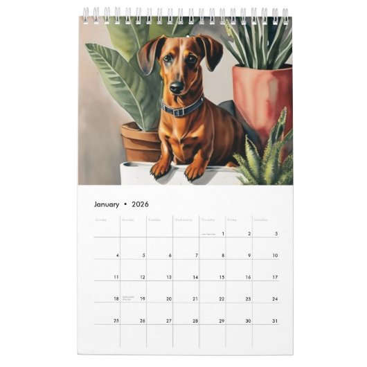Dog Pink Girly Kalender (Jan 2026)