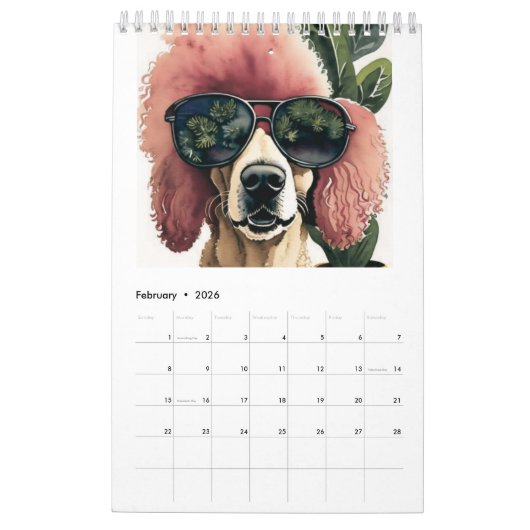 Dog Pink Girly Kalender (Feb 2026)