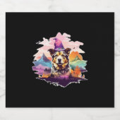 Dog Pink Halloween Sparkling Wijnetiket (Enkel label)