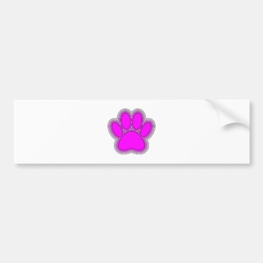 Dog Pink in roze met contouren Bumpersticker (Voorkant)