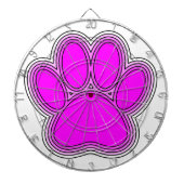 Dog Pink in roze met contouren Dartbord (Voorkant)