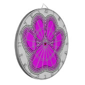 Dog Pink in roze met contouren Dartbord (Voorkant Links)