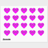 Dog Pink in roze met contouren Hart Sticker (Vel)