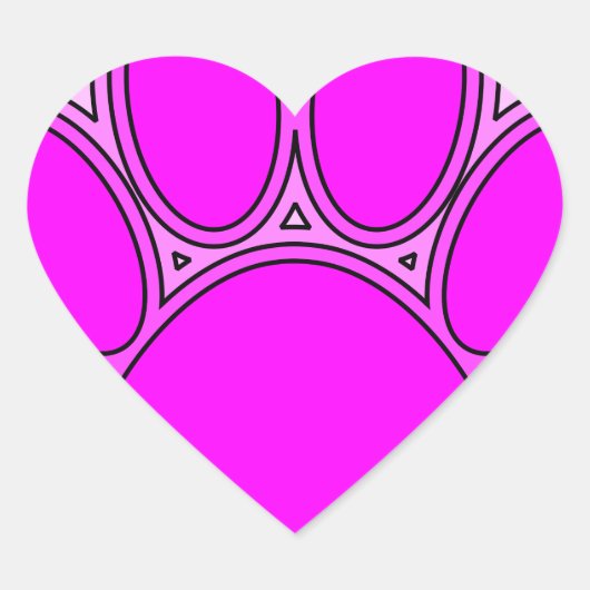 Dog Pink in roze met contouren Hart Sticker (Voorkant)