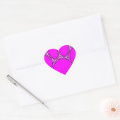 Dog Pink in roze met contouren Hart Sticker (Envelop)