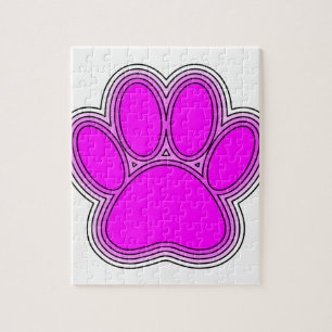 Dog Pink in roze met contouren Legpuzzel