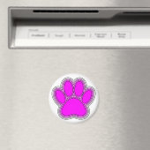 Dog Pink in roze met contouren Magneet (Insitu (Vaatwasser))