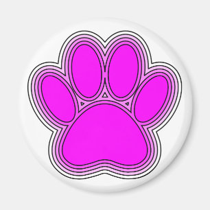 Dog Pink in roze met contouren Magneet