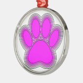 Dog Pink in roze met contouren Metalen Ornament (Links)