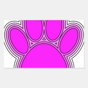 Dog Pink in roze met contouren Rechthoekige Sticker