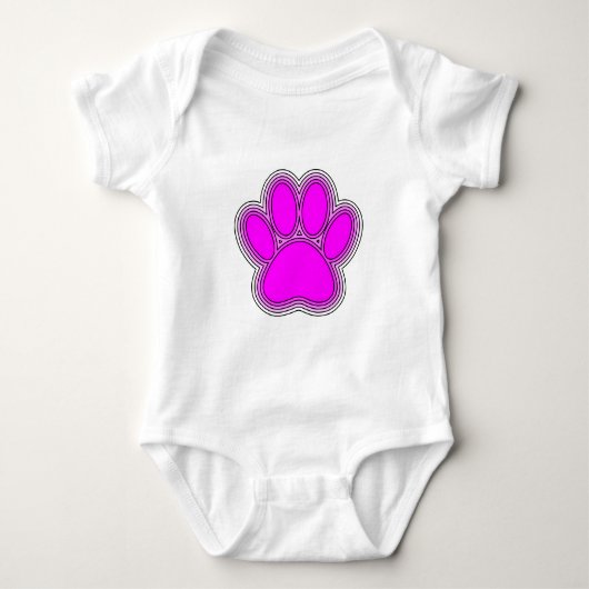 Dog Pink in roze met contouren Romper (Voorkant)