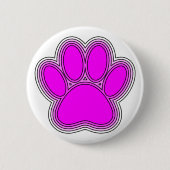 Dog Pink in roze met contouren Ronde Button 5,7 Cm (Voorkant)