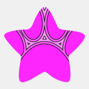 Dog Pink in roze met contouren Ster Sticker