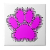 Dog Pink in roze met contouren Tegeltje (Voorkant)