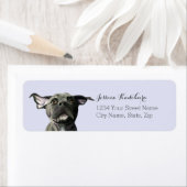 Dog Pit Bull Wiggly Ears Retouradres Etiket (Insitu)