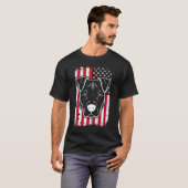 Dog Pitbull Amerikaanse vlag T-shirt (Voorkant volledig)