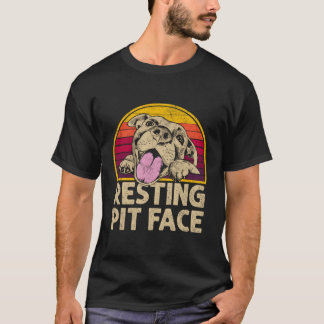 Dog Pitbull Resting Pit Face Funny Gift for Pitbul T-shirt